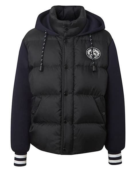 burberry quilted nylon & neoprene hooded down-fill jacket|Quilted Nylon Jacket in Black .